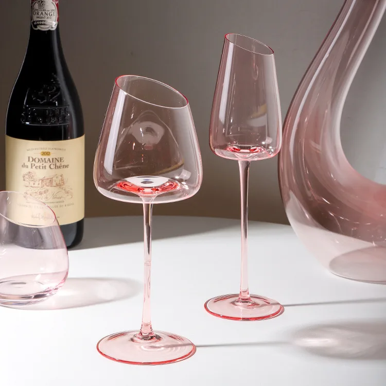 Пользовательские розовые цвета, ручные выдувные бокалы, цветные бокалы для свадебной вечеринки, Рождества