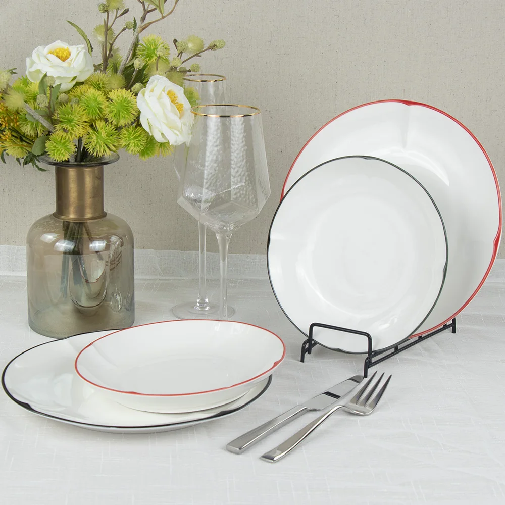 Оптовая продажа фарфоровой тарелки, керамические тарелки, современная посуда для вечеринок для ресторанов