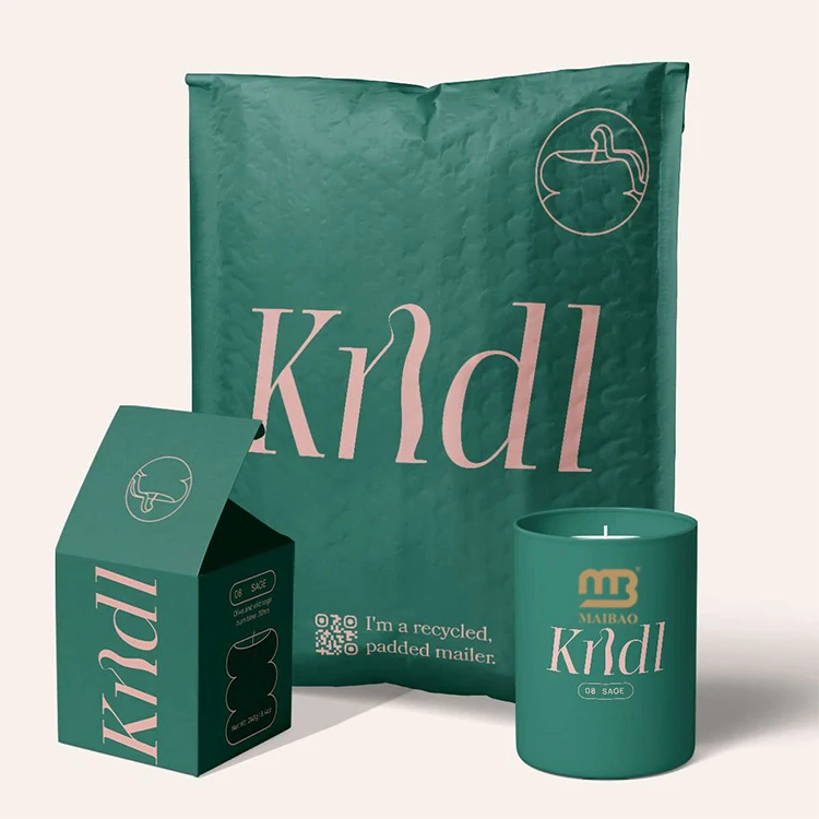 Экологичная изготовленная на заказ зеленая пузырчатая почтовая программа с логотипом, прочная клейкая упаковка, разрывающаяся, мягкая пузырчатая конверты, металлическая почтовая сумка