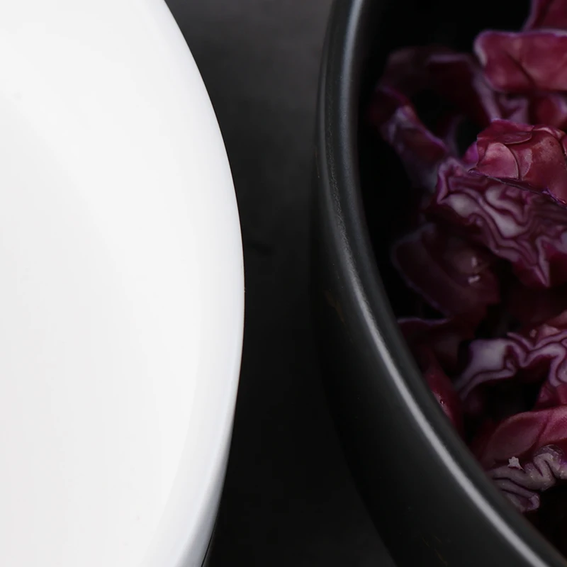 Керамические штабелируемые мраморные тарелки Ресторан Черно-белая посуда 20 см Фарфоровый золотой мраморный обеденный набор