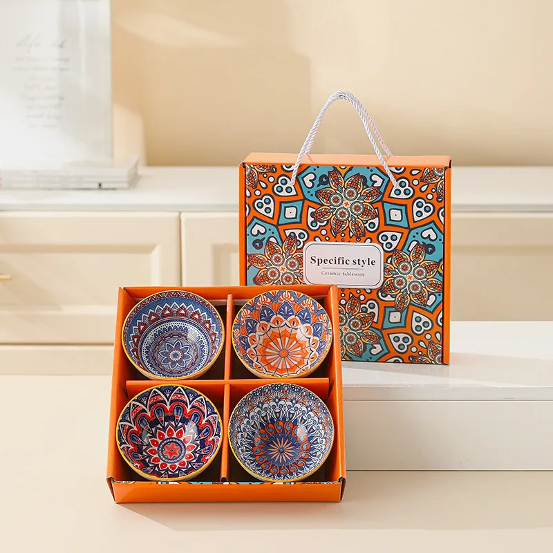 Gift Set Bohemian Ceramic Tableware New Design Kitchen 2 Pieces 4 Pieces 6 Pieces Optional