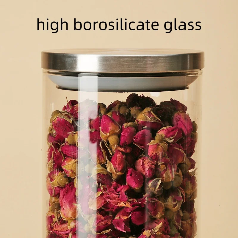 Хранение пищевых продуктов. Банка для хранения из боросиликатного стекла. Взрывозащищенная герметичная консервация свежести для безопасного и надежного хранения.