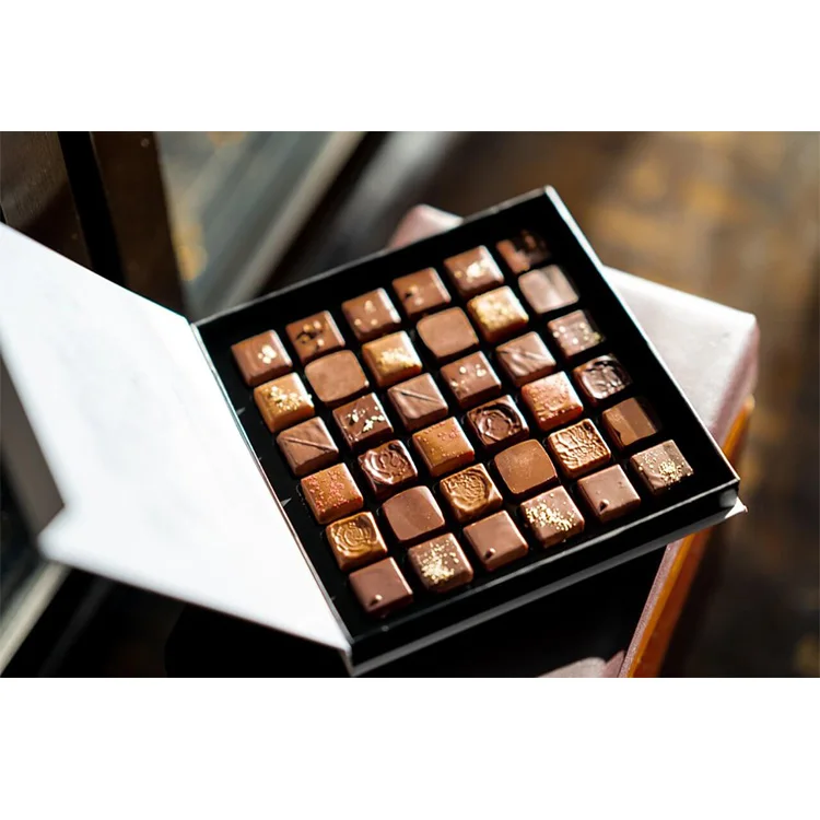 Оптовая индивидуальная логотип с печатью роскошной картонная бумага Подарочная упаковка Bonbon Candy Dessert Sweet Truffle упаковка шоколадные коробки