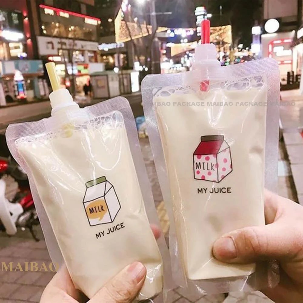 Многоразовый многоразовый пакет Doypack с носиком для упаковки жидких фруктов, йогурта, Pla, биоразлагаемый, многоразовый, для детского питания