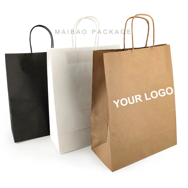 Изготовленный на заказ переработанный бумажный пакет для подарочной упаковки с логотипом Bolsa De Papel Сумка для покупок по оптовой цене Сумка для покупок из крафт-бумаги с логотипом