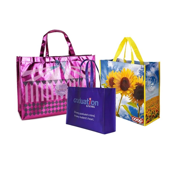 Изготовленная на заказ многоразовая нетканая сумка для покупок с логотипом, экологически чистая переработанная ламинированная полипропиленовая ткань, продуктовая упаковка, нетканая сумка
