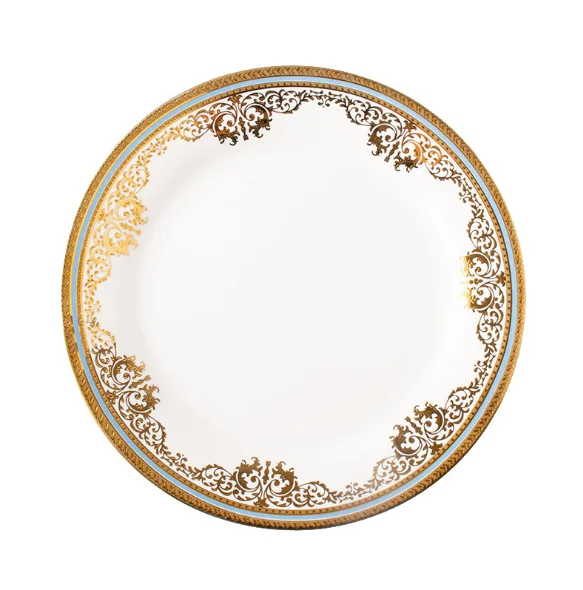 Столовый сервиз Chinabrett Gold Fine Bone с кофейной чашкой и блюдцем, фарфоровые тарелки Nordic