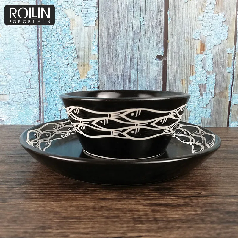 Посуда для дома и ресторана, обеденный набор, наклейка, антикварная посуда, набор столовой посуды в западном скандинавском стиле