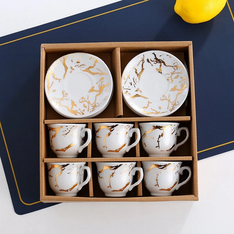 Creative Ceramic Coffee Cup Office Home Hotel Ceramicset 6 Cups 6 Saucer Coffee Cup Saucer Gift Set