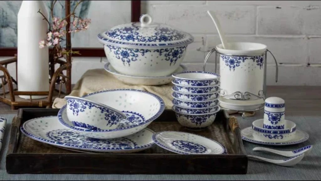 Customized Wholesale Porcelain Tableware Dinner Bone China Bowl Plate Chinese Bowl Combination Sets