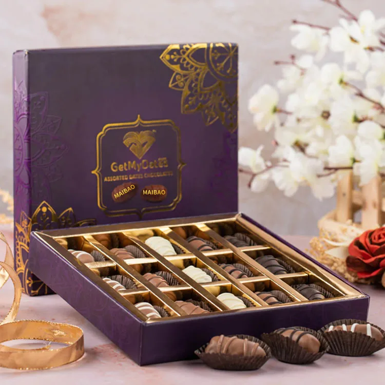 Подарочная коробка из крафт-бумаги с принтом на заказ, роскошная складная коробка для сладкого шоколада и пахлавы, упаковка для Рамадана, коробка для дат Medjool