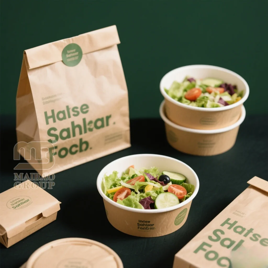 Изготовленная на заказ белая коричневая одноразовая квадратная 12 унций круглая круглая упаковка для горячей еды, лапши, салата, крафт-бумага, миска для рисового супа с крышкой