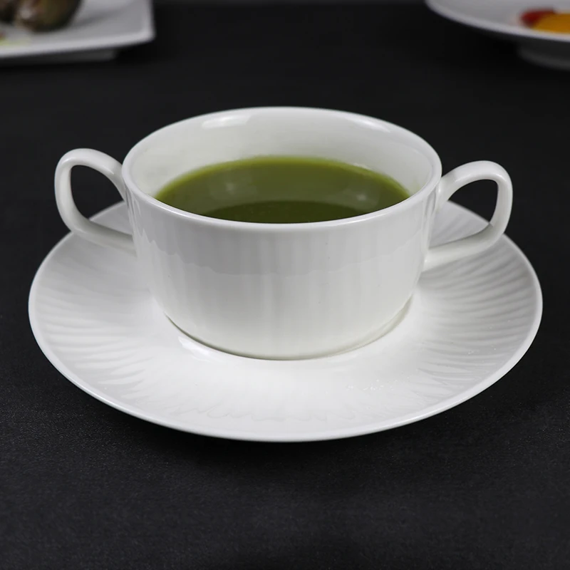 Фарфоровые миски с белой ручкой, польская керамическая миска для супа, десертная миска для отеля