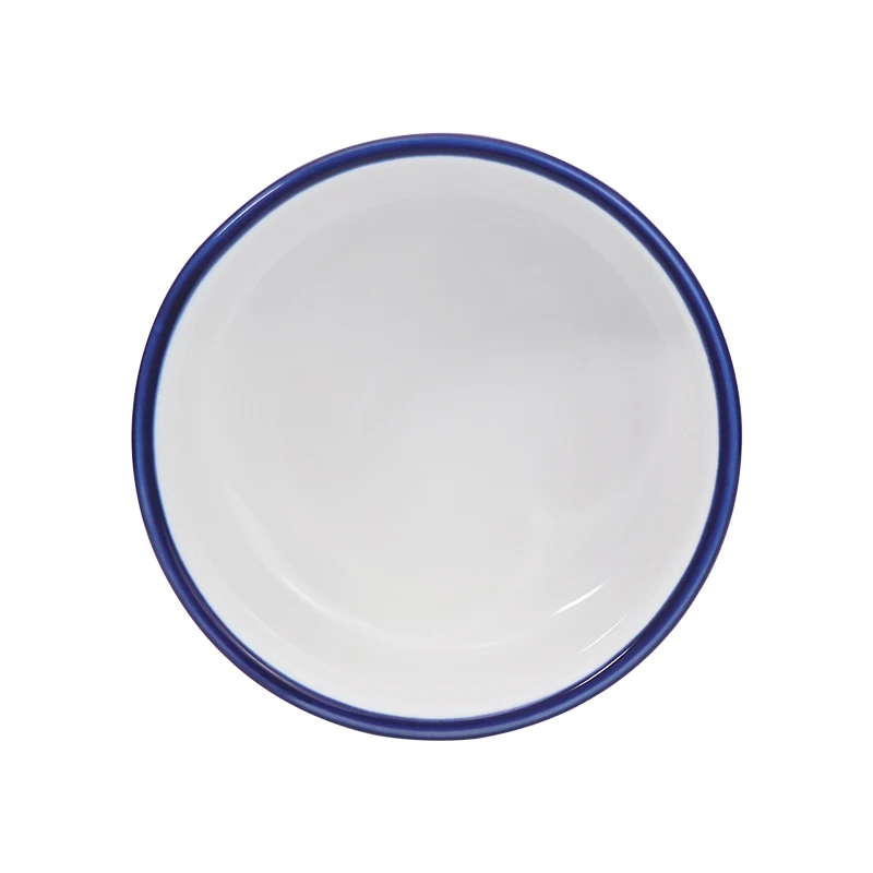 13 унций посуда с синей оправой, гостеприимство, керамическая миска для супа, фарфоровая миска для десерта, блюдце, миска для ресторана и общественного питания