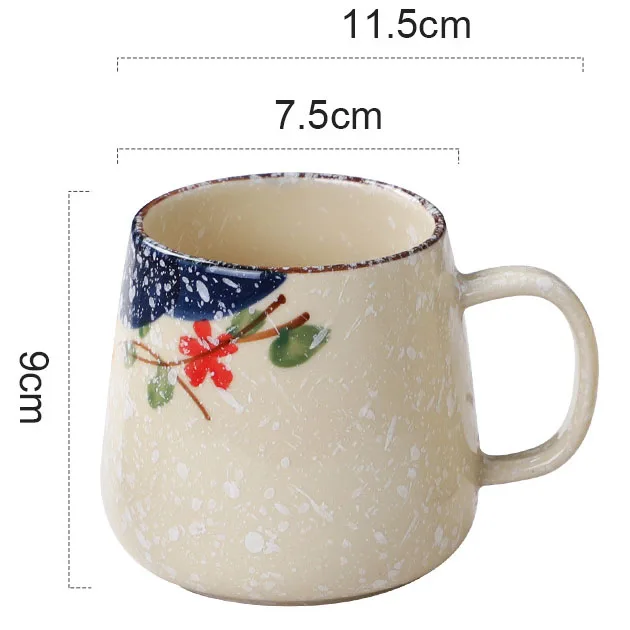 Large Capacity Retro Ceramic Coffee & Tea Cup Set Office Creative Drink Mug & Teacup