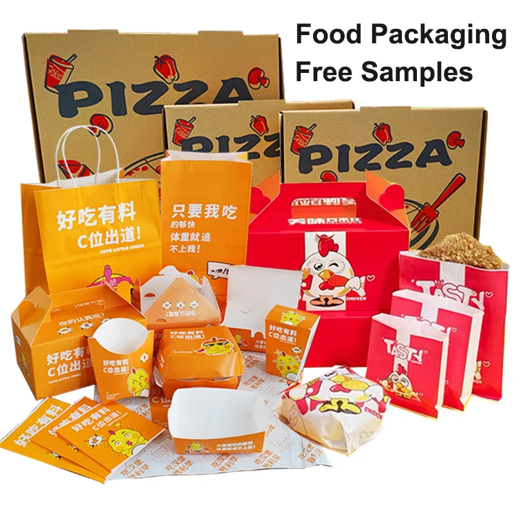 Коричневая коробка для доставки пиццы с принтом на заказ, одноразовая коробка из крафт-гофрокартона на вынос, коробка для упаковки пищевых продуктов с жареной курицей, гамбургером