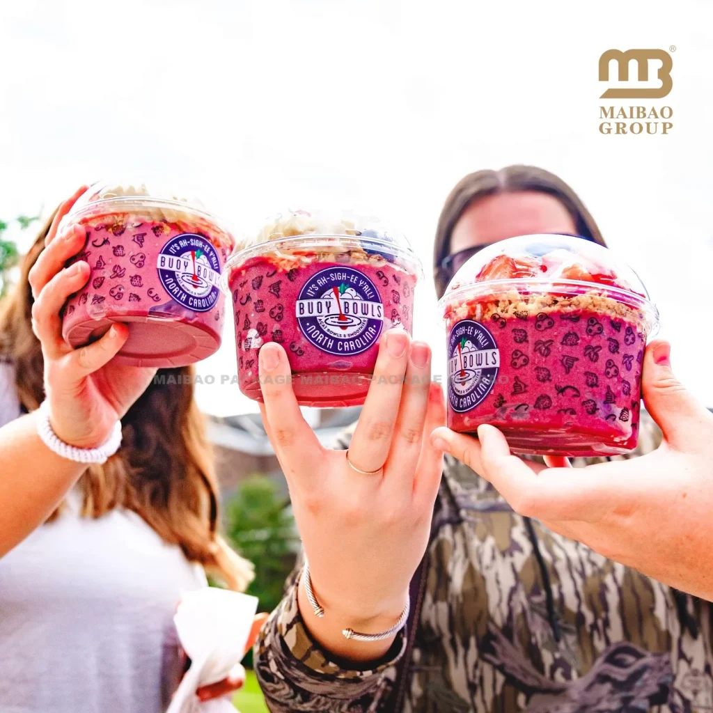 Напечатанный на заказ логотип, 8 унций, 12 унций, 16 унций, 24 унции, 32 унции, упаковка для йогурта, одноразовая пластиковая миска, миски для фруктового салата, асаи