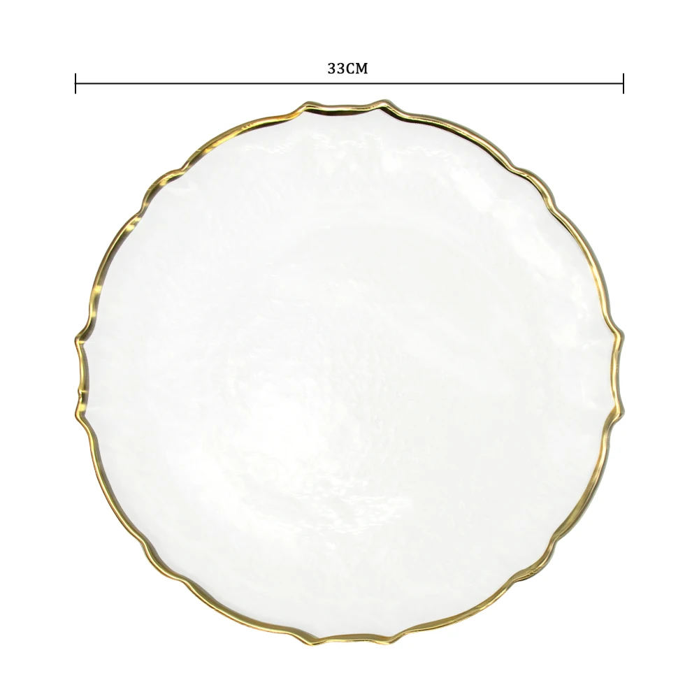 Новая индивидуальная высококачественная зарядная пластина из прозрачного стекла с золотой оправой и подсолнечником