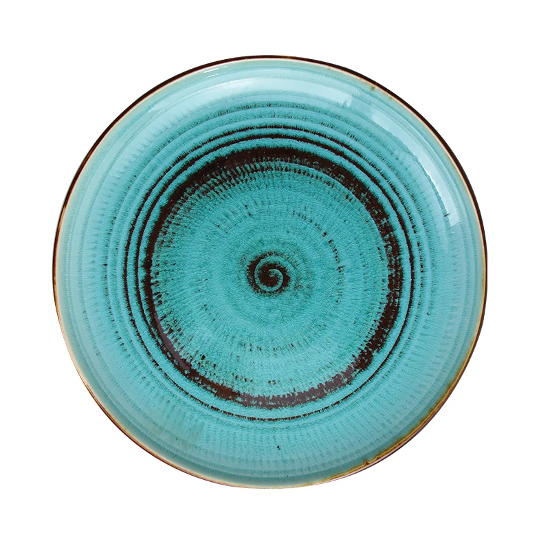 Посуда для отеля, керамическая 10-дюймовая посуда, набор рождественских фарфоровых тарелок, посуда, бирюзово-зеленая посуда, тарелка