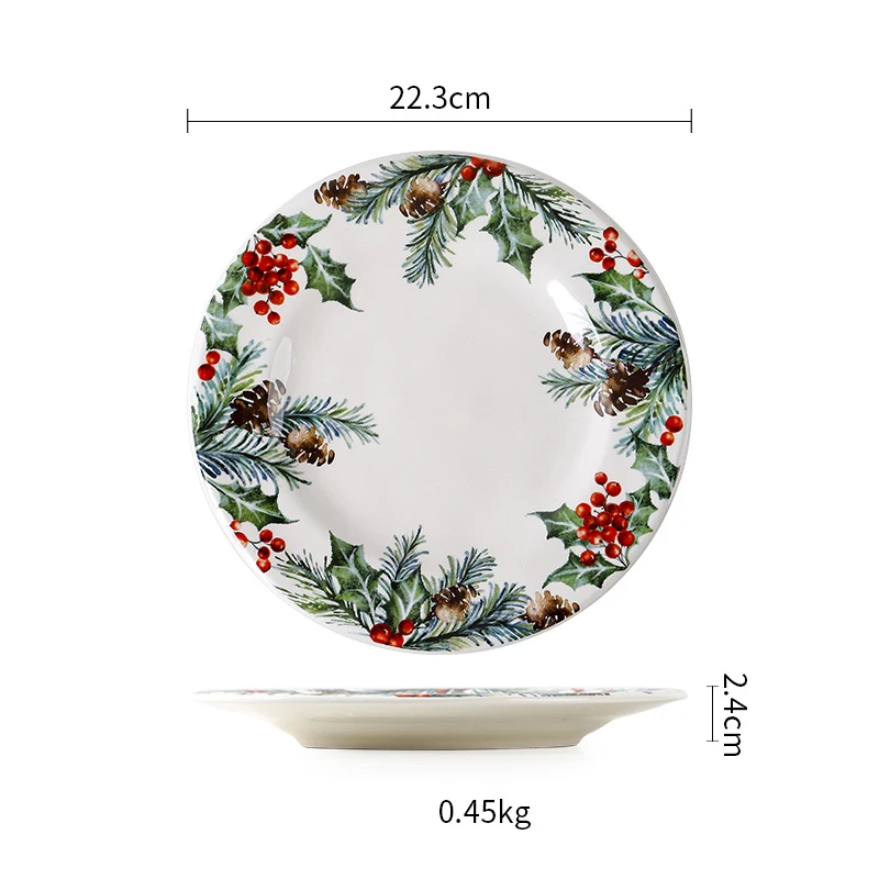 Luxury Ceramic Christmas Plates Dishes,christmas Dinner Set,with High Quality Personalized Christmas Ceramic Plates