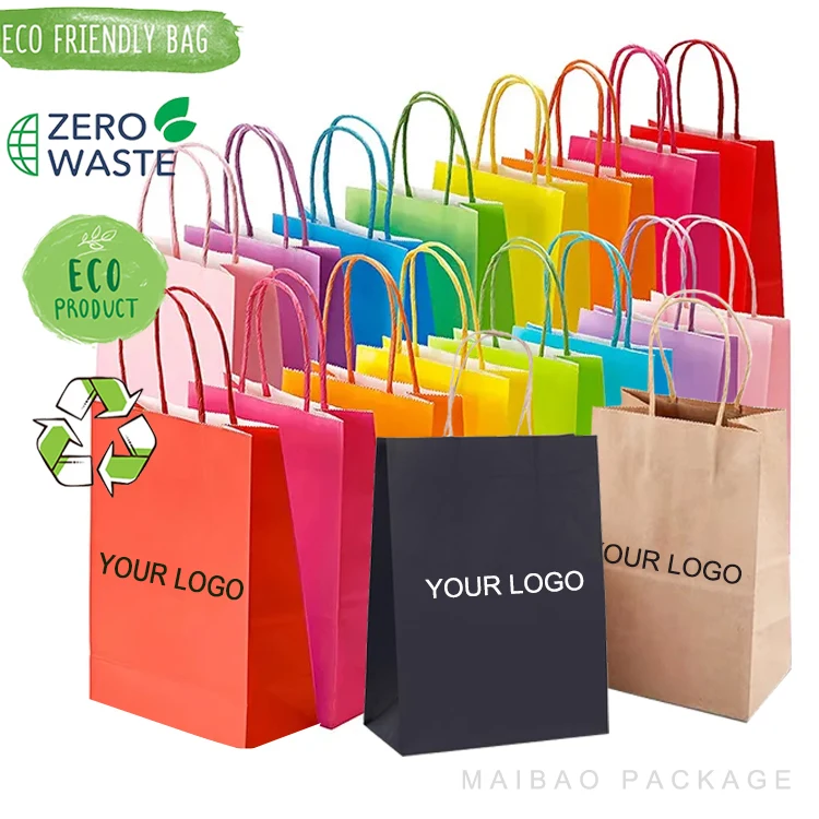 豪华定制尺寸包装纸拉手纸袋牛皮纸购物袋