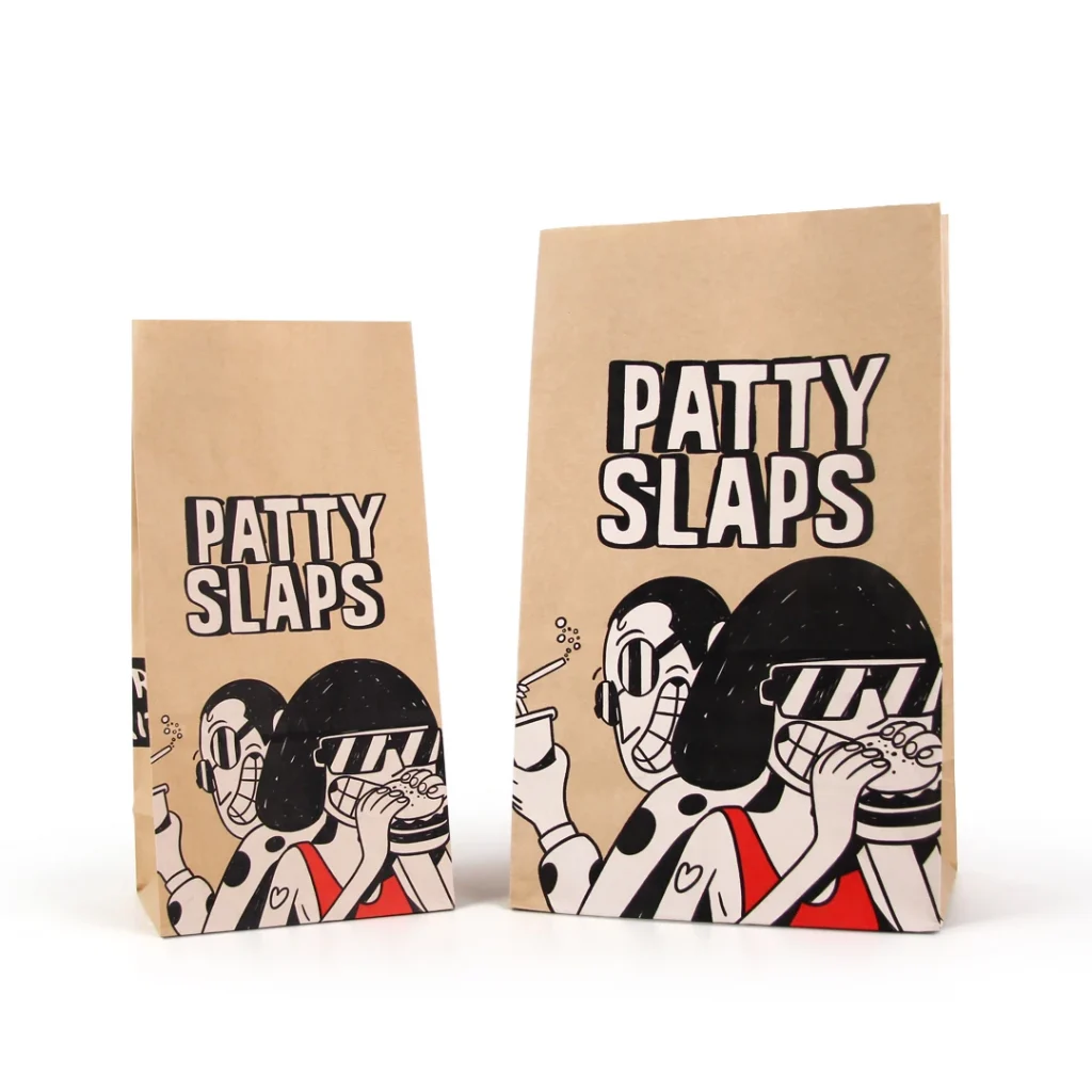 Печатные на заказ коричневые экологически чистые биоразлагаемые розничные пакеты для выпечки хлеба, печенья, сэндвичей из крафт-бумаги для упаковки пищевых продуктов