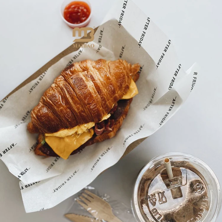 Экологичная оберточная бумага для сэндвичей, упаковочная бумага для гамбургеров с логотипом, крафт-бумага с вощеным покрытием для упаковки пищевых гамбургеров, пиццы