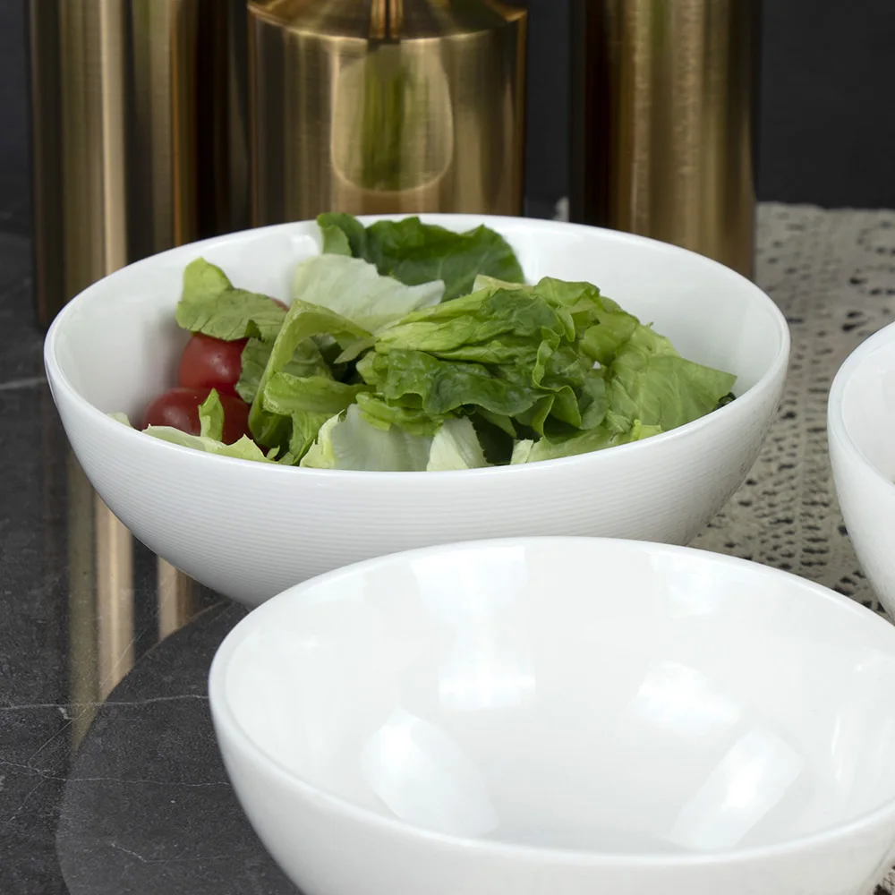 Белые керамические миски, круглые керамические белые фарфоровые миски, миска для сервировки ужина, миска для супа, оптовая продажа керамической посуды