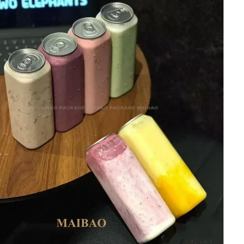 Пластиковая бутылка для напитков с логотипом под заказ, 250 мл, 500 мл, уникальные банки для безалкогольных напитков, сока, молока, кофе, легко открывающиеся банки