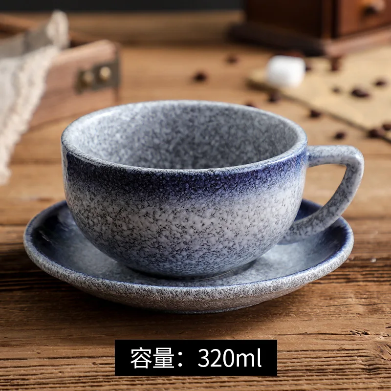 Vintage Ceramic Cappuccino Latte Espresso Coffee Cup Saucer Set Glaze Porcelain Coffee Cups