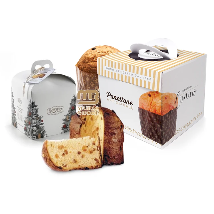 Белая квадратная коробка для десертов с принтом на заказ, Италия Панеттоне, коробки для доставки еды и хлеба, небольшая подарочная бумажная упаковочная коробка для десертов