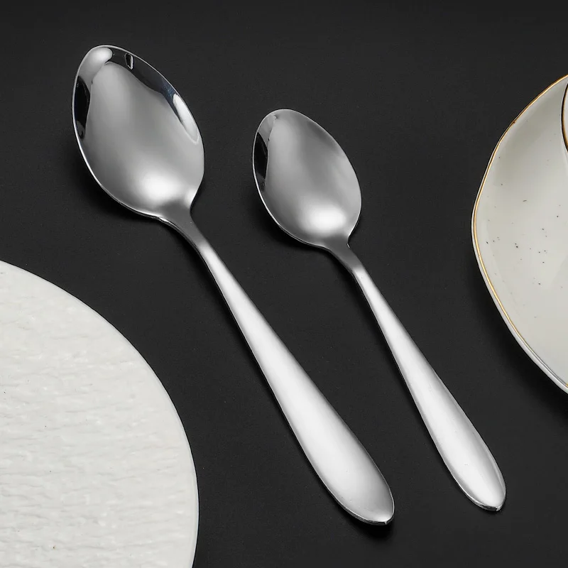 Роскошный серебряный набор столовых приборов с острым хвостом из нержавеющей стали с зеркальной полировкой для ресторана