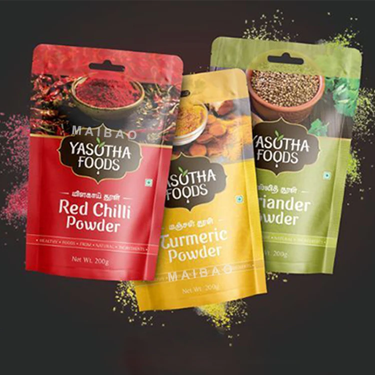 Пластиковый мешочек для специй с принтом, упаковка для пряных приправ, упаковочная сумка, сумка на молнии для пищевых приправ, специй