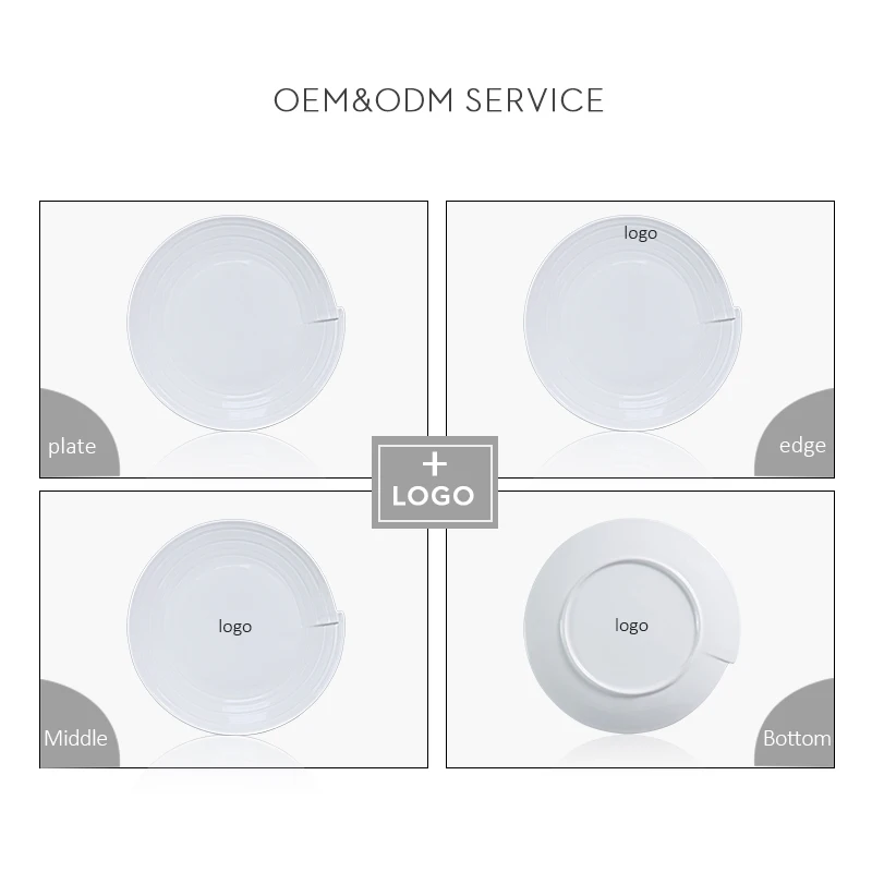 Фарфоровая посуда для отелей, керамические сервировочные блюда для кейтеринга, белые фуршетные тарелки для мероприятий, керамогранит для ресторана