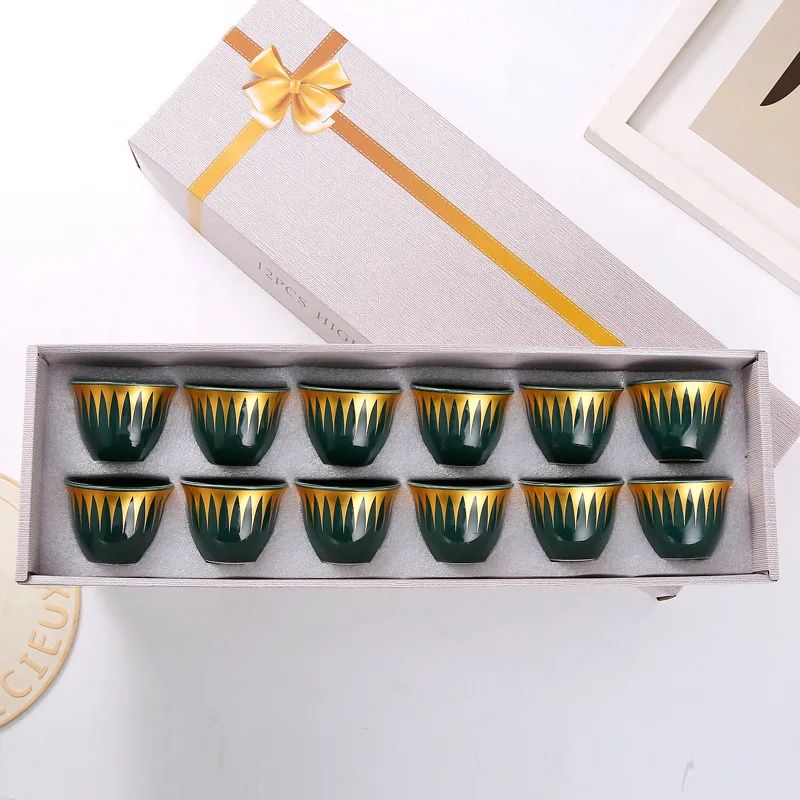 Керамический набор для кофе и чая, 12 предметов, классический европейский стиль, бронзовая чашка Cawa, чашка с лунным светом, деловой подарочный костюм, креативный дизайн