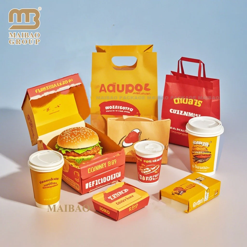 Одноразовые бумажные коробки для картофеля фри на вынос, упаковка для пищевых продуктов, изготовленные на заказ коробки для гамбургеров с куриными крылышками, контейнер для фаст-фуда