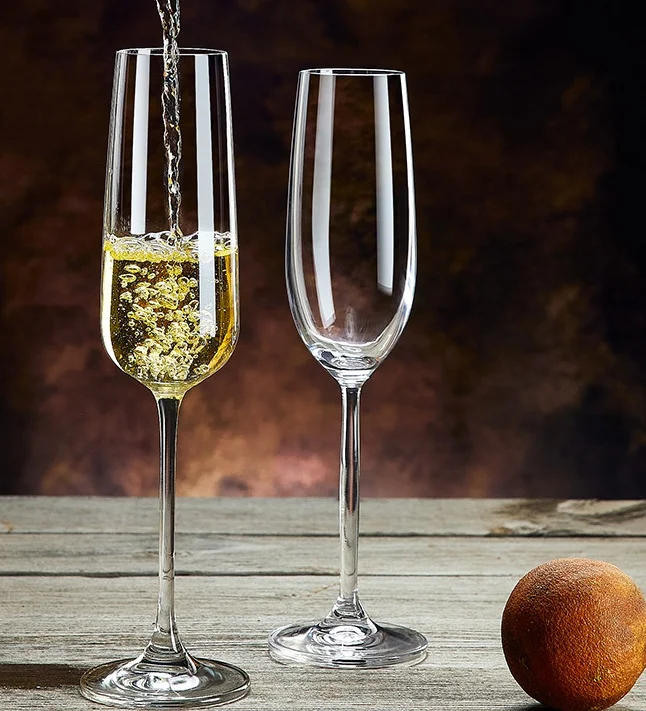 Флейты, бокалы, бокалы для белого вина, бокал для вина, чашка для шампанского, бренди, красное вино, кристально чистая стеклянная посуда в стиле ретро