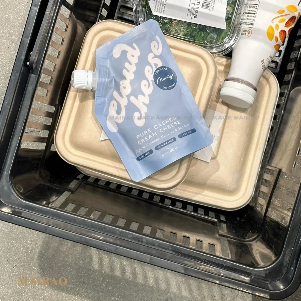 Эко-биоразлагаемая насадка с завинчивающейся крышкой на заказ 50 100 мл, сумка для насадки для жидкости, многоразовая упаковка с носиком, органическая сумка для детского питания