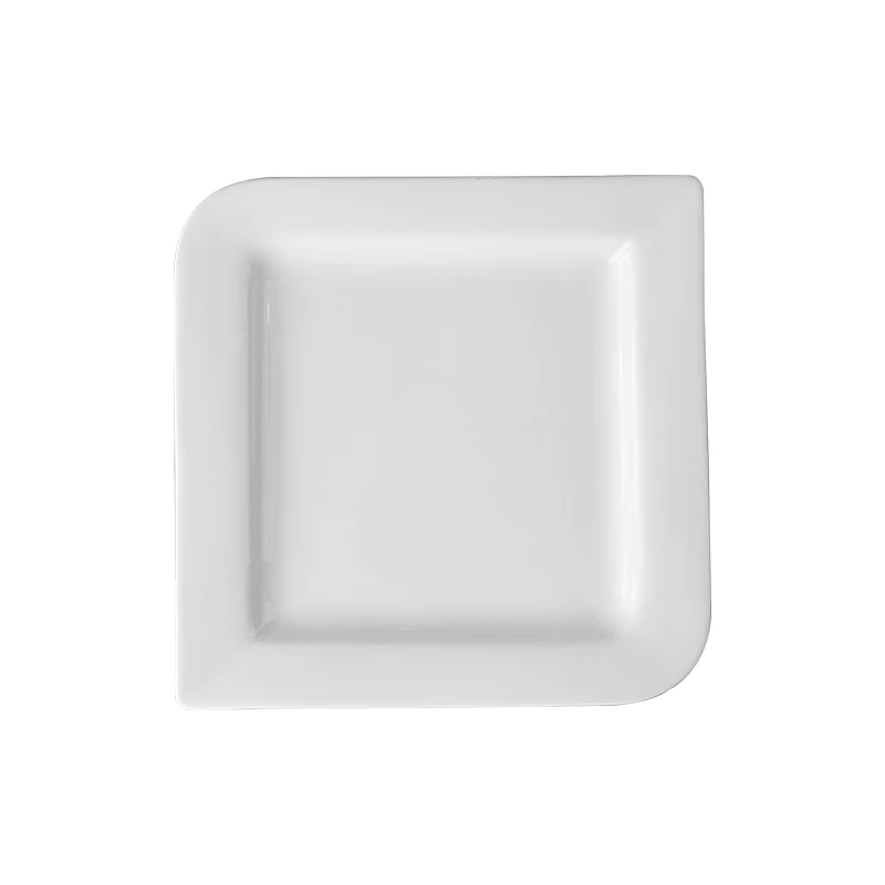 Оптовая продажа, горячая распродажа, изысканные белые квадратные фарфоровые тарелки, белые фарфоровые тарелки квадратной формы