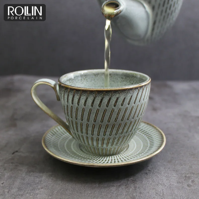 Оптовая продажа цветной кофейной чашки с блюдцем для гостиницы и ресторана