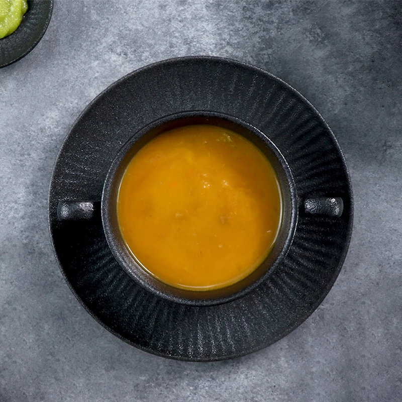 Тарелка с черной оправой Сервировочные блюда Кейтеринг Роскошная посуда Поставщик отелей Stars Посуда Напитки Паста Суповая тарелка Ресторан