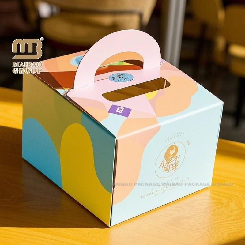 Белая складная чашка премиум-класса для торта, пекарня, пончики, коробки для торта 12 X 12 X 6, логотип с индивидуальной печатью, роскошный картон, квадратная коробка для торта 10 дюймов