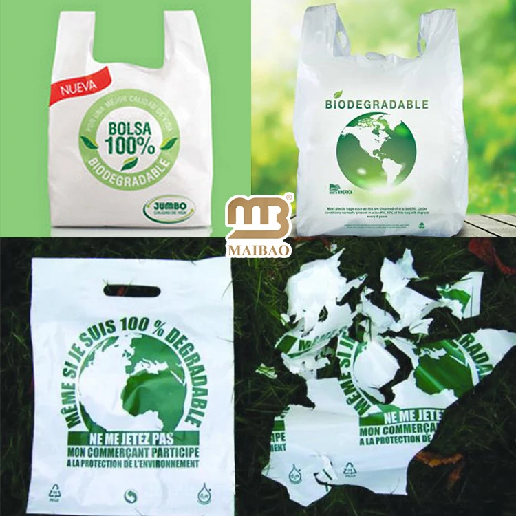 Напечатанный на заказ логотип, экологически чистый Ldpe Pla, кукурузный крахмал, компостируемая упаковка для продуктов, биоразлагаемые пакеты для покупок «Я не пластик»