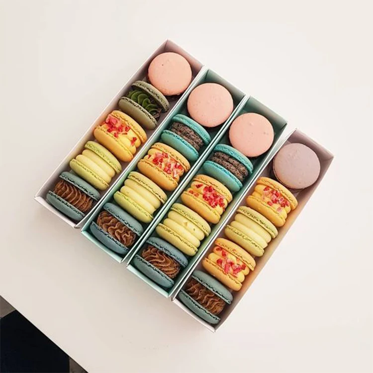 Оптовая продажа, индивидуальная мини-роскошная пищевая бумага на вынос, подарочная упаковка для сладкого шоколада, коробка для макарон с прозрачным окном