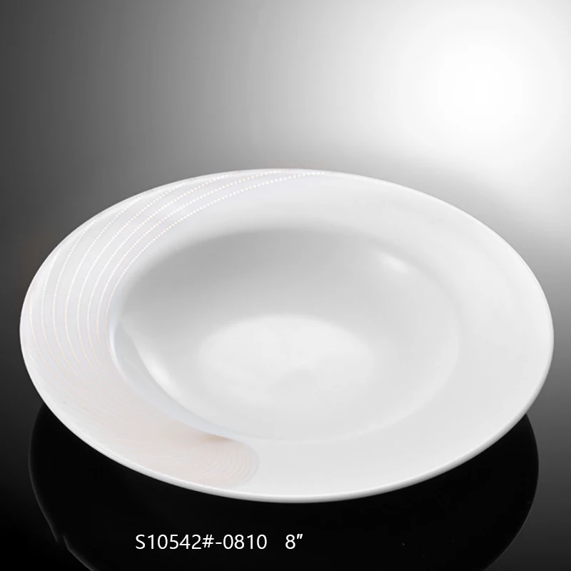 Оптовая торговля столовой посудой, белой фарфоровой супницей с крышкой, посудой