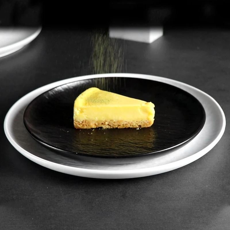 Посуда для ресторана, черно-белая, цвета на заказ, тарелка с 3 отделениями, блюдце, сервировочная посуда для кейтеринга