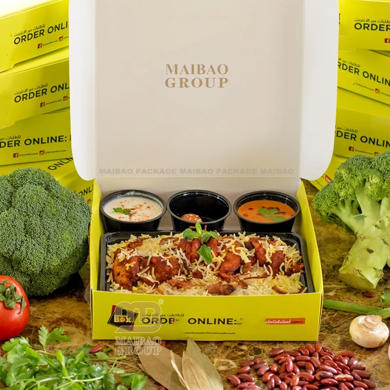 Одноразовая коробка для еды из крафт-бумаги Ресторан на вынос Обед Коробка для бенто Упаковка на вынос Упаковка для еды Бумажная коробка для доставки еды