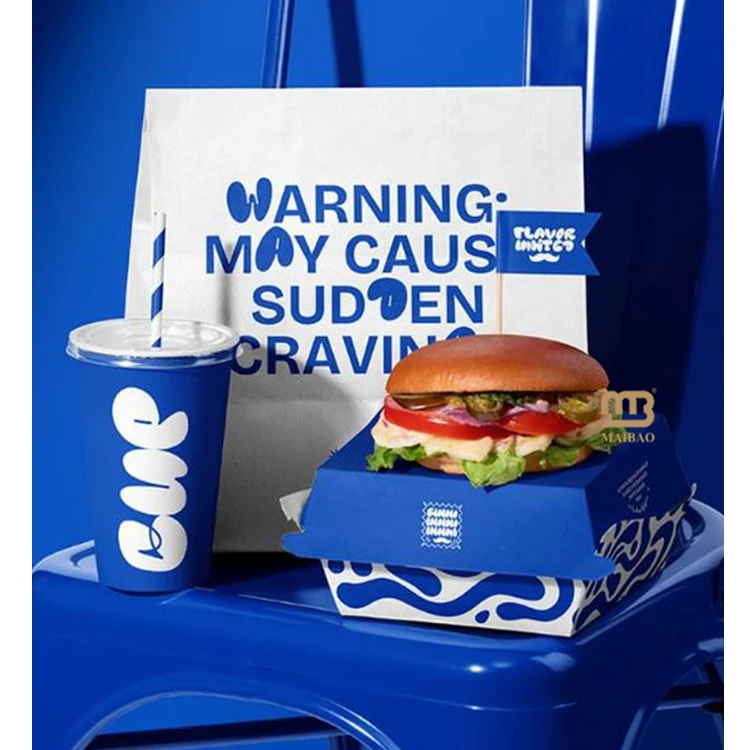 Изготовленный на заказ одноразовый пищевой контейнер, коробка для гамбургера с логотипом, коробки для гамбургеров с жареной курицей, бумажная коробка для ресторана, бургеров на вынос