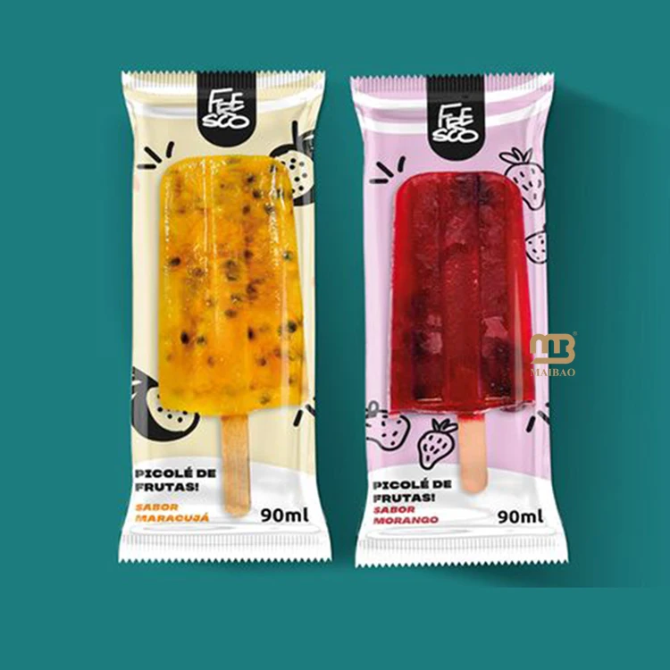 Напечатанный на заказ термосвариваемый пищевой пластиковый пакет для мороженого Empaque De Helado, мороженое на палочке, поп-пакеты, сумка для упаковки мороженого