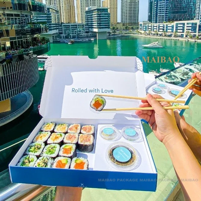 Напечатанные на заказ экологически чистые ресторанные крафт-бумаги, контейнеры для обеда на вынос, упаковка для еды, японская коробка для суши, бенто на вынос